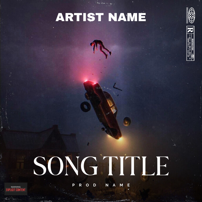 Black Maximalist Car  Album Cover Capa de álbum template