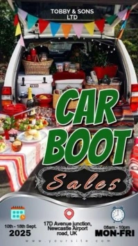 Black Maximalist Car Boot Sale Advert Instagram Story template