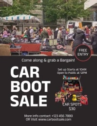 Black Maximalist Car Boot Sale  Flyer (us Letter) template