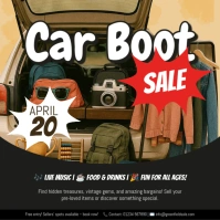 Black Maximalist Car Boot Sale Poster Instagram Post template