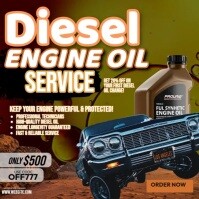 Black Diesel Engine Oil Service Instagram-opslag Template