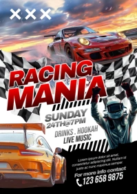 Black Maximalist Car Racing A5 template