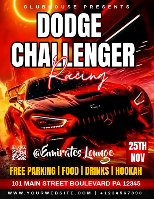 Funny Racing Event Flyer Modello Black Maximalist Car Racing Event Flyer Video | PosterMyWall