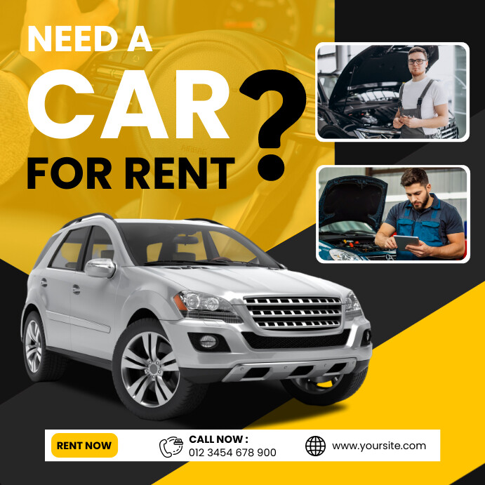 Black Maximalist Car Rent Services Instagram Template | PosterMyWall