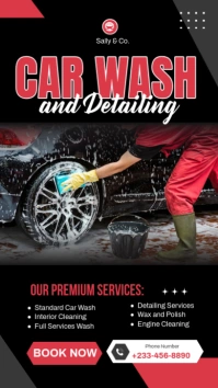 Black Maximalist Car Wash  Instagram Story template