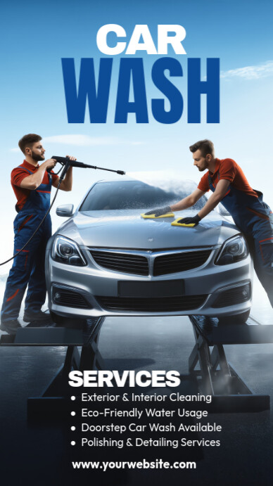Black Maximalist Car Wash Services Instagram Story template