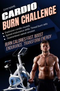 Black Maximalist Cardio Burn Challenge  Poster Póster template