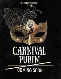 Black Maximalist Carnival Purim Flyer (us Letter) template