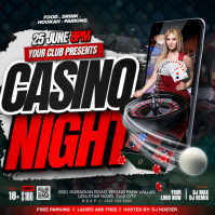 Black Maximalist Casino Night Event Instagram Post template