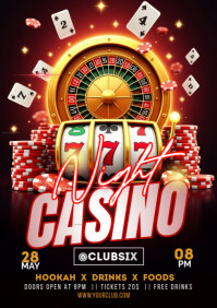 Black Maximalist  Casino Night Flyer  A4 template
