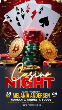 Black Maximalist Casino Night Party  Instagram Story template