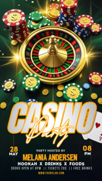 Black Maximalist  Casino Night Party Instagram Story template