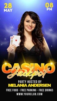 Black Maximalist  Casino Night Party Instagram Reel template