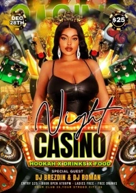 Black Maximalist Casino Nightparty Flyer A1 template