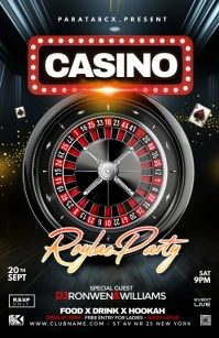 Black Maximalist Casino Royale Party Night Ha Mezza pagina Wide template