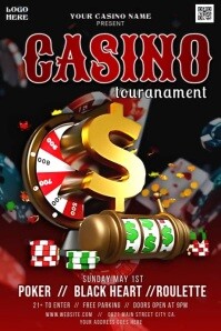 Black Maximalist Casino Tournament  Banner 4' × 6' template