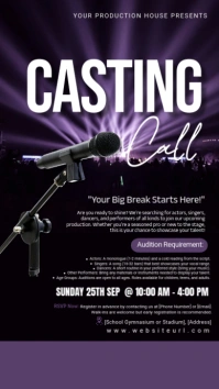 Audition Flyer, Audition Poster, Audition Template, Play Audition Flyer Instagram Story