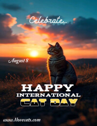 Black Maximalist Cat Day International  Flyer (us Letter) template