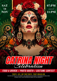 Zwart Catrina Night Celebration A4 Template
