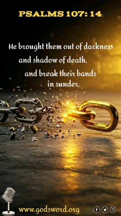 Black Maximalist Chain Broken & Light Restored Biblical Quote  Instagram Story template