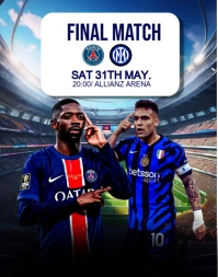 Black Maximalist Champions League Final  Poster/wallboard template