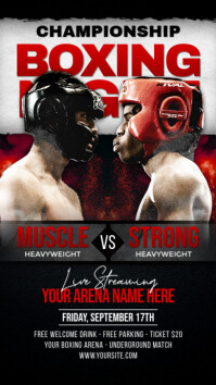 Black Maximalist Championship Boxing Night Instagram Story template
