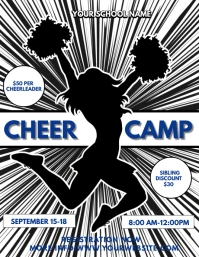 Black Maximalist Cheer Camp Flyer (us Letter) template