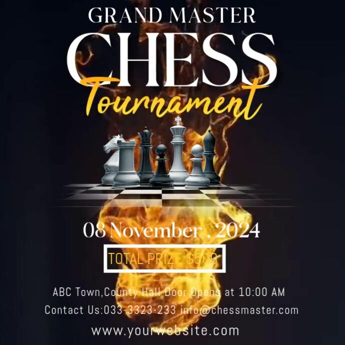 Black Maximalist Chess Game Instagram Post template