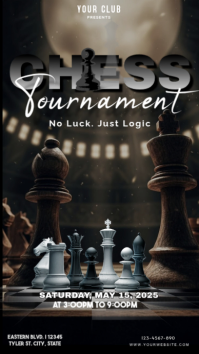 สีดำ Chess Tournament Instagram-verhaal Template