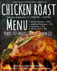 Black Maximalist Chicken Roast Instagram Portrait template