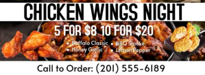 Black Maximalist Chicken Wings Night Facebook Cover Photo template