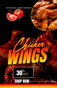 Black Maximalist Chicken Wings Tabloid Tabloïd template