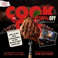 Black Maximalist Chili Cook Off Instagram Post Instagram-Beitrag template