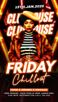 Black Maximalist Chillout Friday Party Instagram Story template