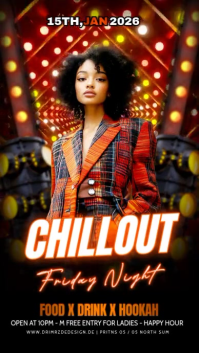 Black Maximalist Chillout Friday Party Instagram Story template