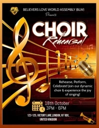 Black Maximalist Choir Rehearsal  Flyer (us Letter) template
