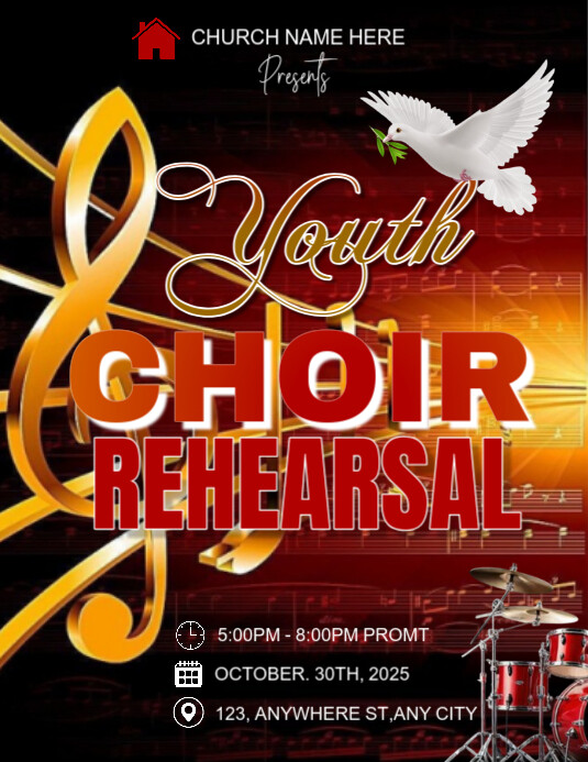 Copy of Black Maximalist Choir Rehearsal Flyer Flyer (us Letter ...