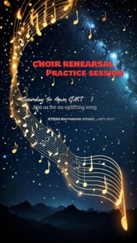 Black Maximalist Choir Rehearsal  Poster WhatsApp Status template