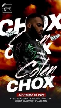 Black Maximalist Chox Party  Digital Display template