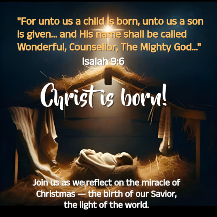 Black Maximalist Christ Is Born Instagram Post Template | PosterMyWall
