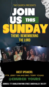 สีดำ Church Event Instagram Story Template
