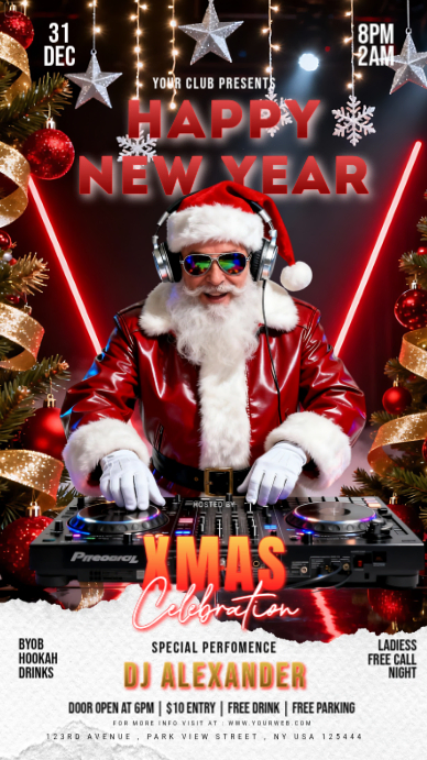 Plantilla de Black Maximalist Christmas And Happy New Year Party ...