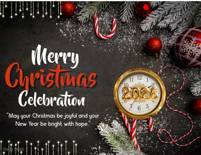 Black Maximalist Christmas And New Year Greeting Card Flyer (us Letter ...