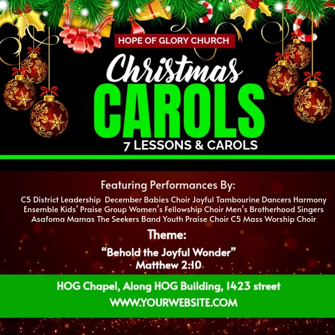 Copy of Black Maximalist Christmas Carols Instagram Post | PosterMyWall