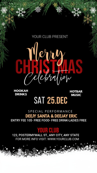 Black Maximalist Christmas Celebration Instagram Story Template ...