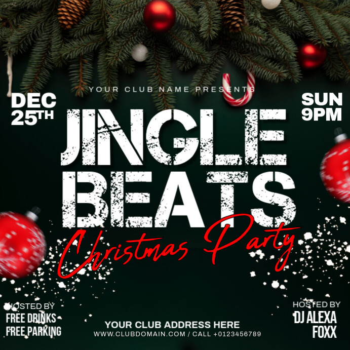 Black Maximalist Christmas Church Instagram Post Template | PosterMyWall