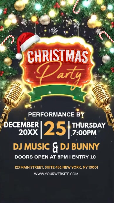 Black Maximalist Christmas Dj Party Instagram Story Template | PosterMyWall