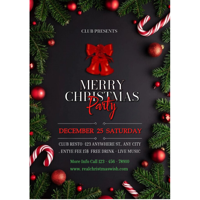 Copy of Black Maximalist Christmas Eve Party Instagram Post | PosterMyWall