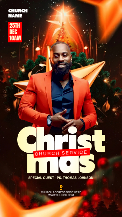 Black Maximalist Christmas Flyer Instagram Story Template | PosterMyWall