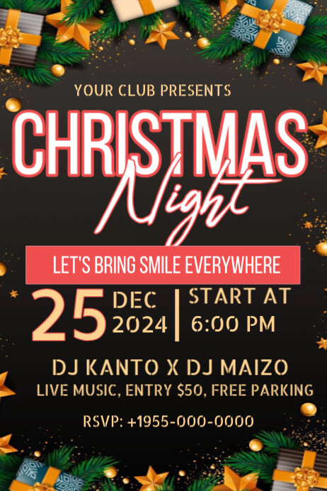 Copy of Black Maximalist Christmas Flyer Poster | PosterMyWall